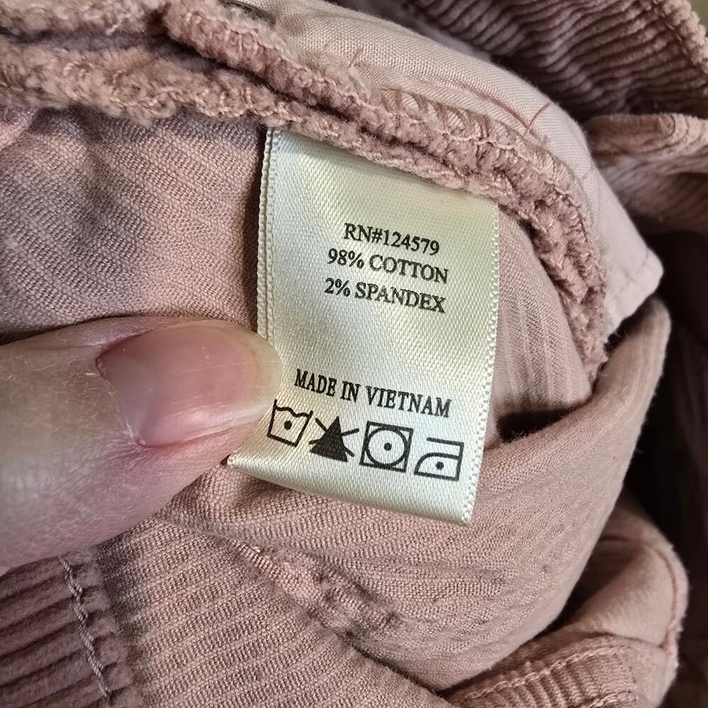 Women's Sneak Peek Dusty Rose Corduroy Mini Skirt Raw Hem | Size Medium - Picture 10 of 11